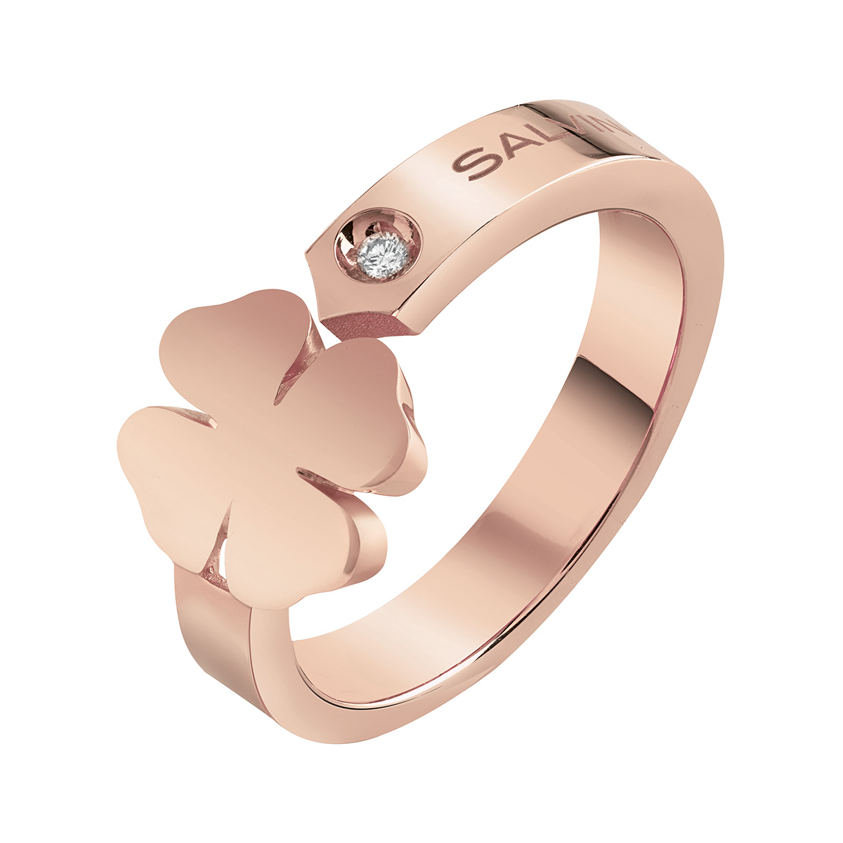 anello salvini i segni quadrifoglio oro rosa