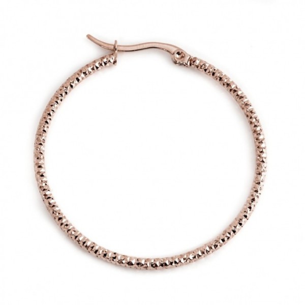 marlu mono orecchino cerchio pvd rose' martellato diametro 4,2cm