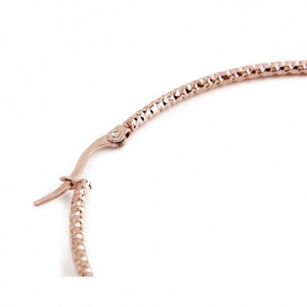 marlu mono orecchino cerchio pvd rose' martellato diametro 6cm