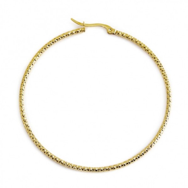 marlu mono orecchino cerchio pvd oro martellato diametro 6cm