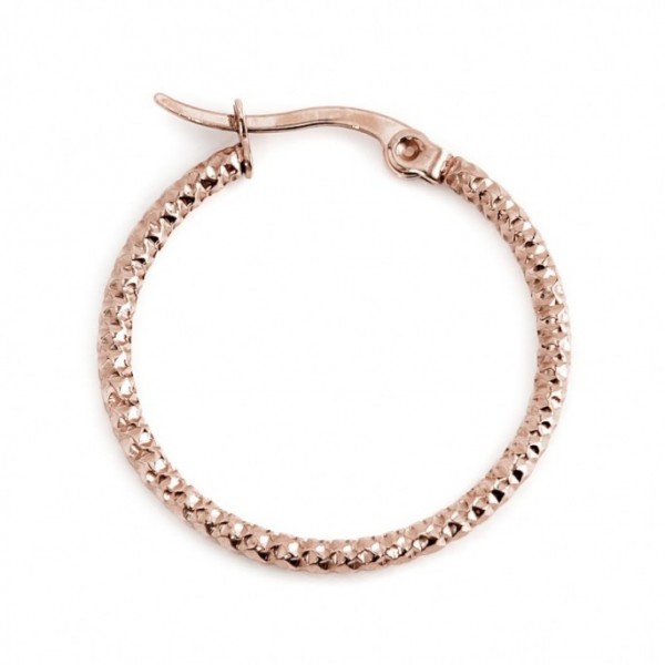 marlu mono orecchino cerchio pvd rose' martellato diametro 2,6cm