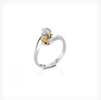 anello le bebe' i solitari - modello contrarie' 0,20 ct lbb 226