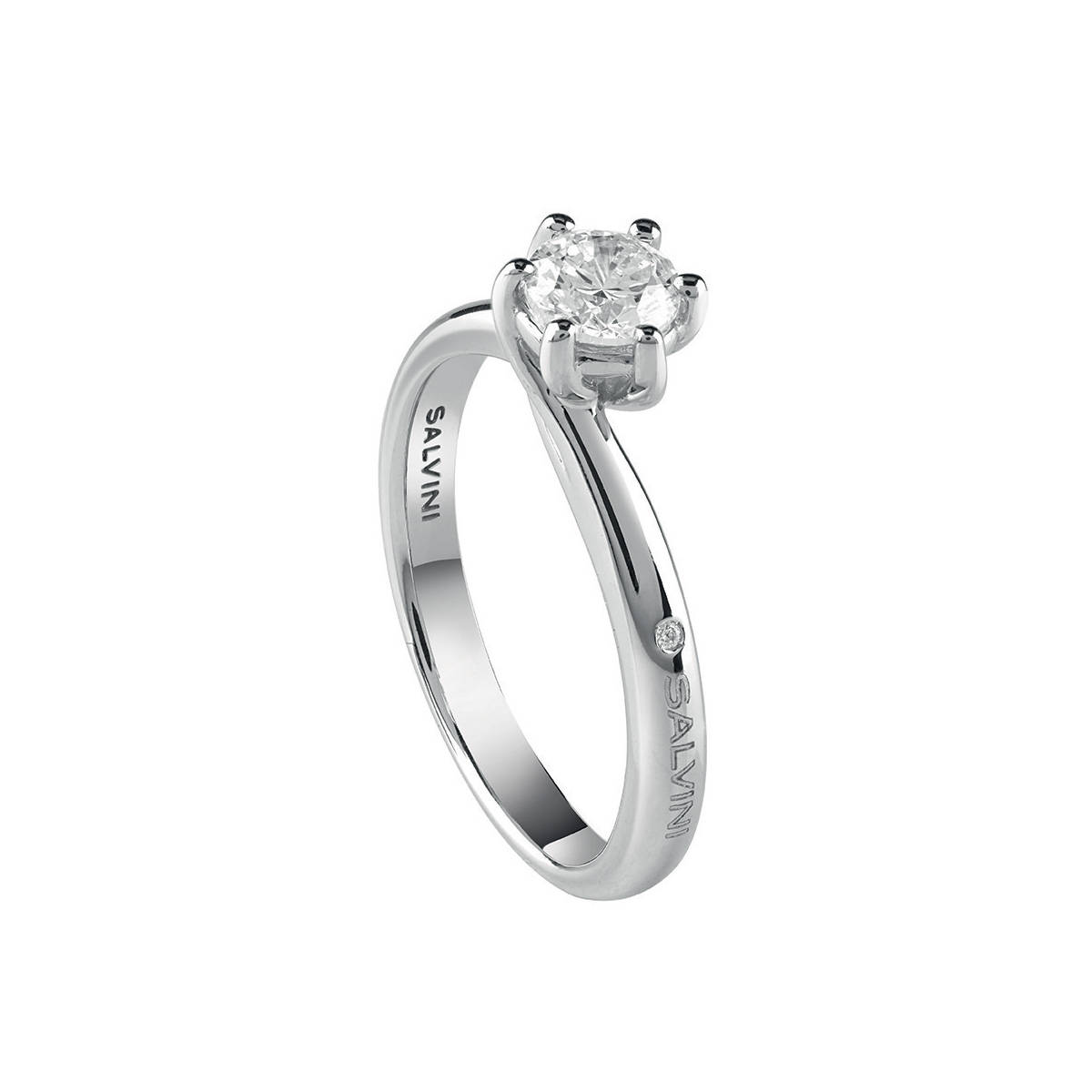 salvini lavinia - anello solitario in oro bianco con diamante