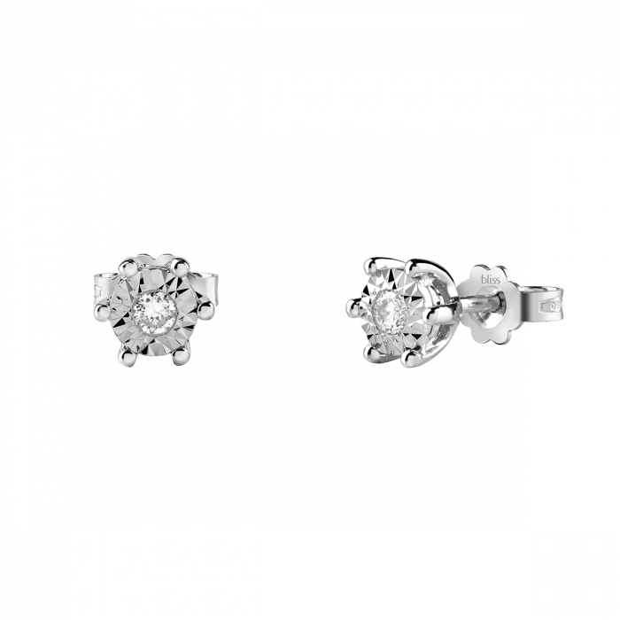 bliss collezione rugiada orecchini in oro bianco con diamanti
