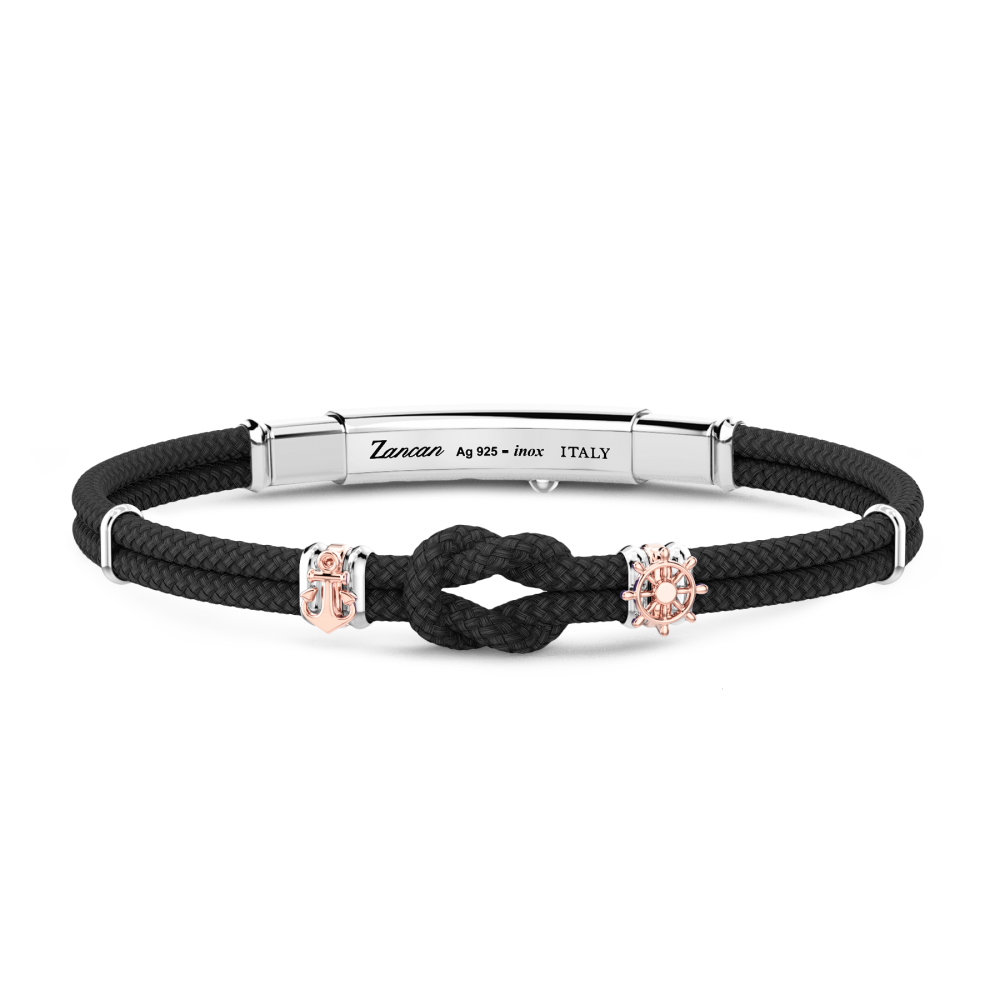 bracciale zancan in kevlar con nodo nautico nero