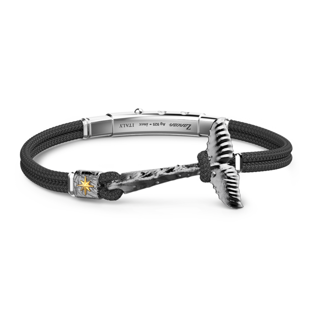 bracciale zancan in argento brunito con coda di sirena