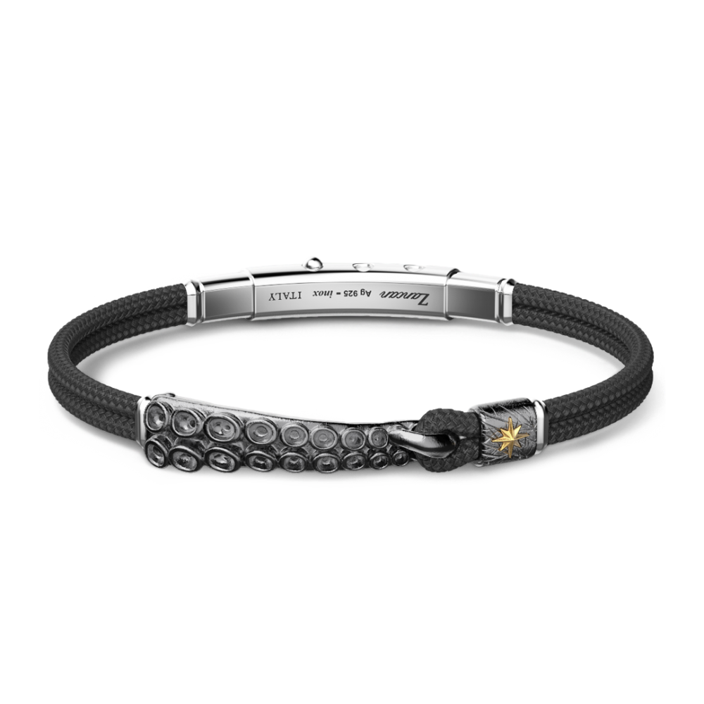 bracciale zancan in argento brunito con tentacoli di piovra