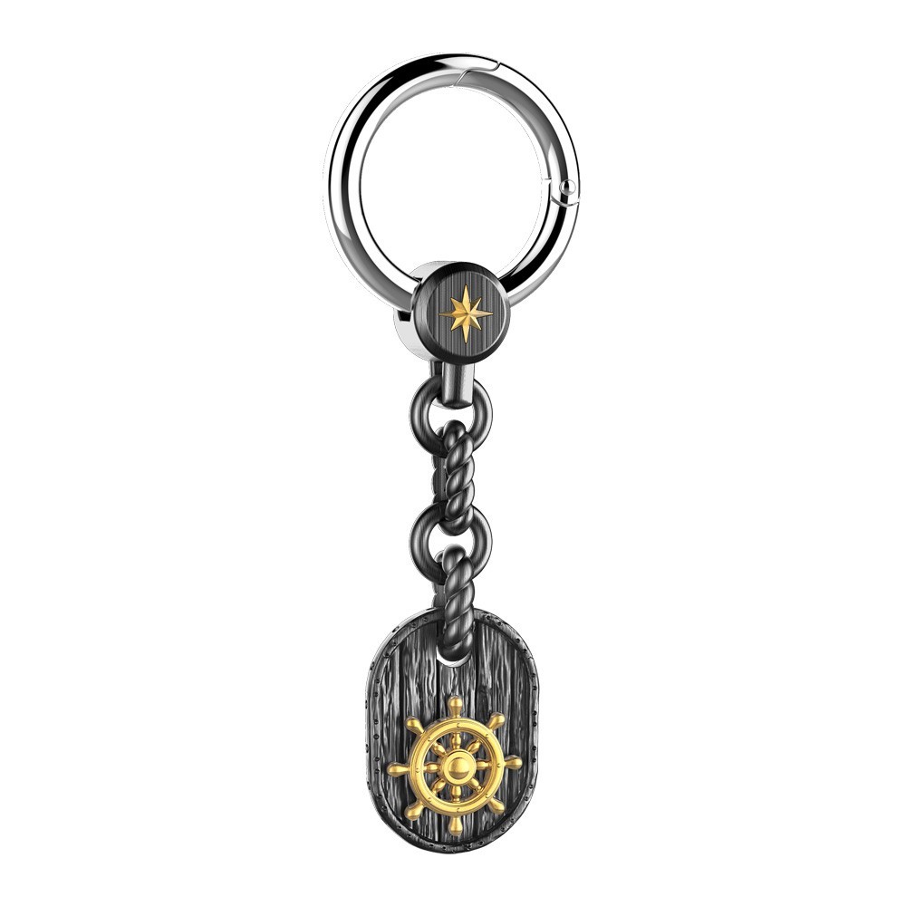 portachiavi in argento con timone