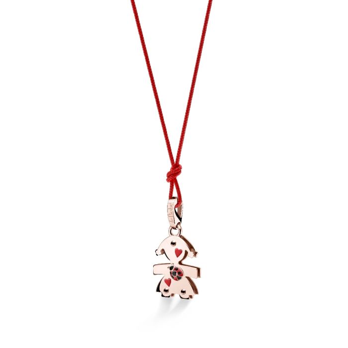 le bebe - lovely ciondolo bimba oro rosa coccinella e spinello