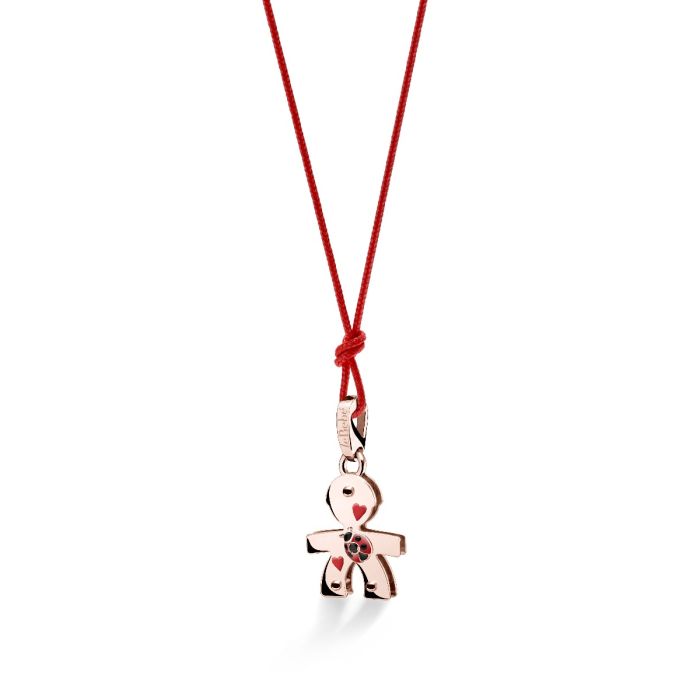 le bebe - lovely ciondolo bimbo oro rosa coccinella e spinello