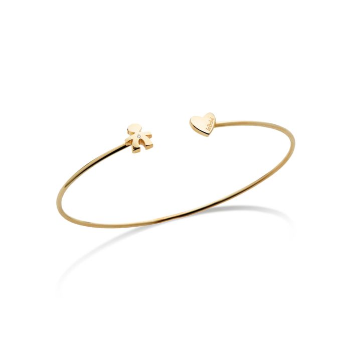 le bebe - les petits bracciale bimbo e cuore oro giallo e diamante