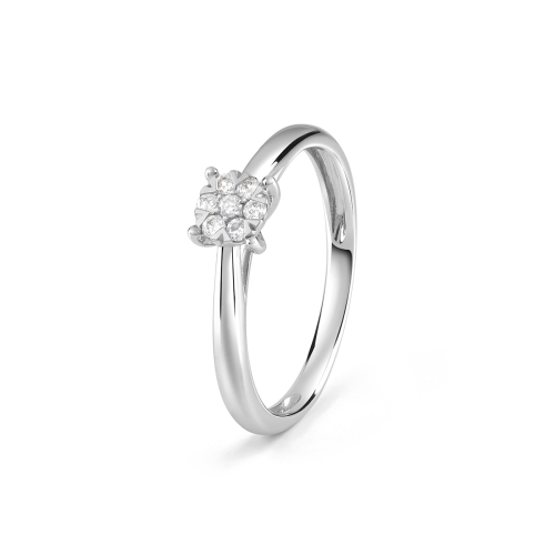 bliss caresse anello in oro bianco con diamanti