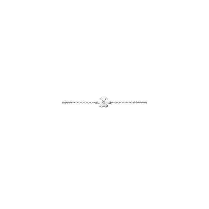 le bebe - bracciale i preziosi con sagoma bimba in oro bianco e diamante