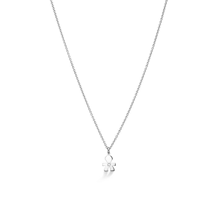 le bebe - ciondolo i preziosi con sagoma bimbo in oro bianco e diamante