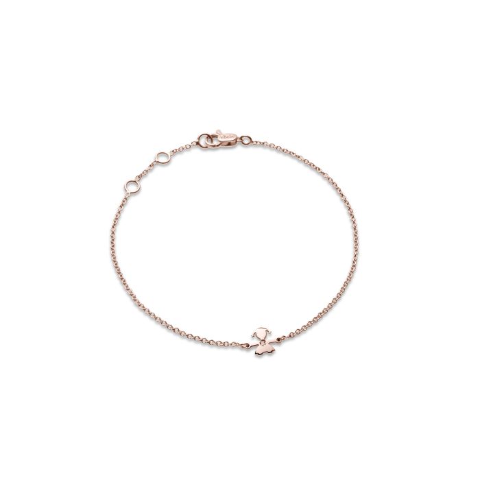 le bebe - bracciale i preziosi con sagoma bimba in oro rosa e diamante