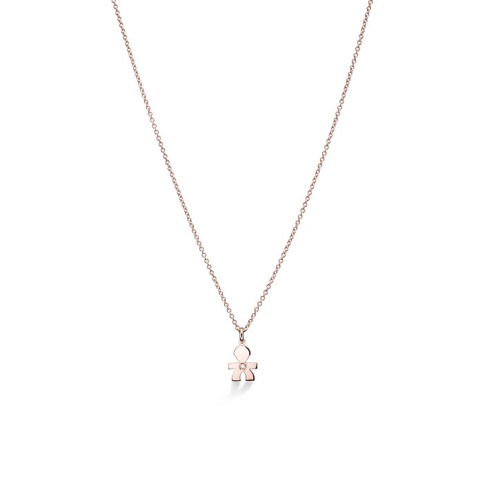 le bebe - ciondolo i preziosi con sagoma bimbo in oro rosa e diamante