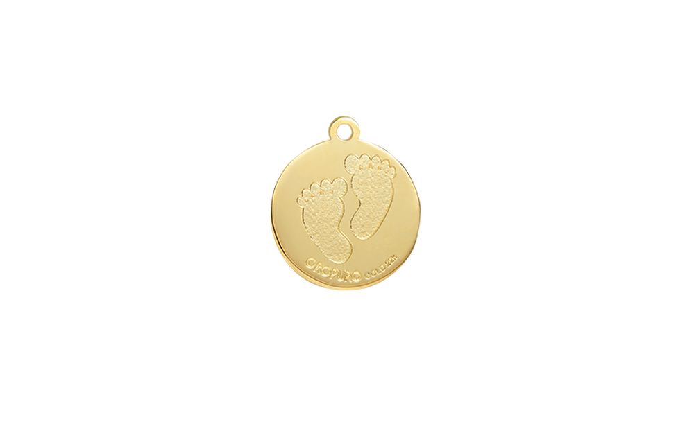 ciondolo piedini in oro 22k h 14mm