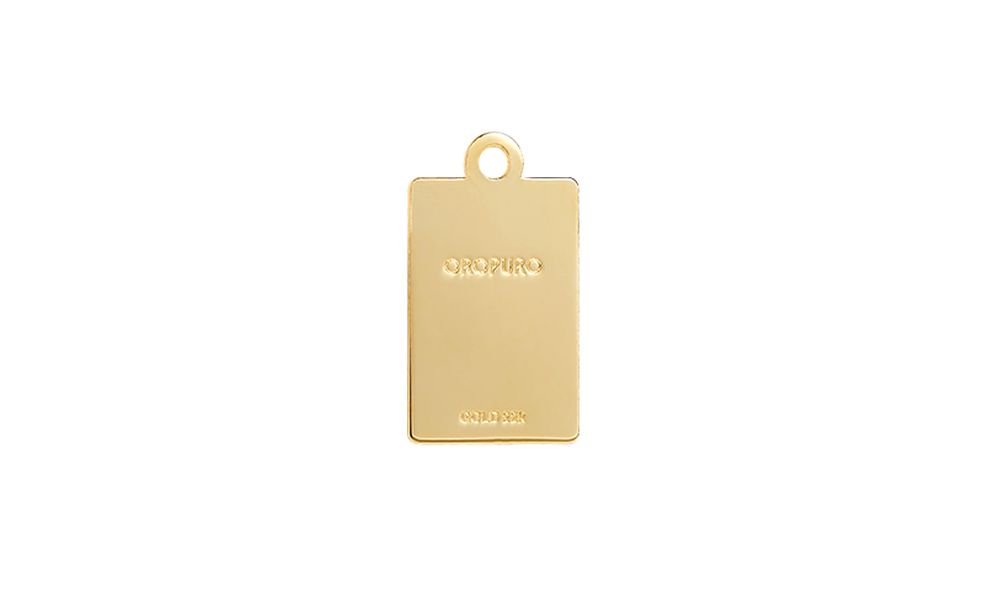 ciondolo rettangolo in oro 22k h 14mm