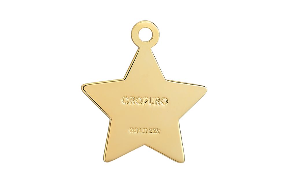ciondolo stella in oro 22k h 19mm