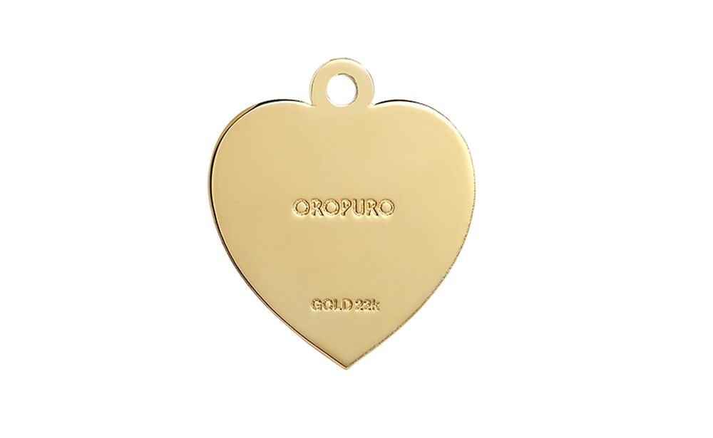 ciondolo cuore in oro 22k h 19mm