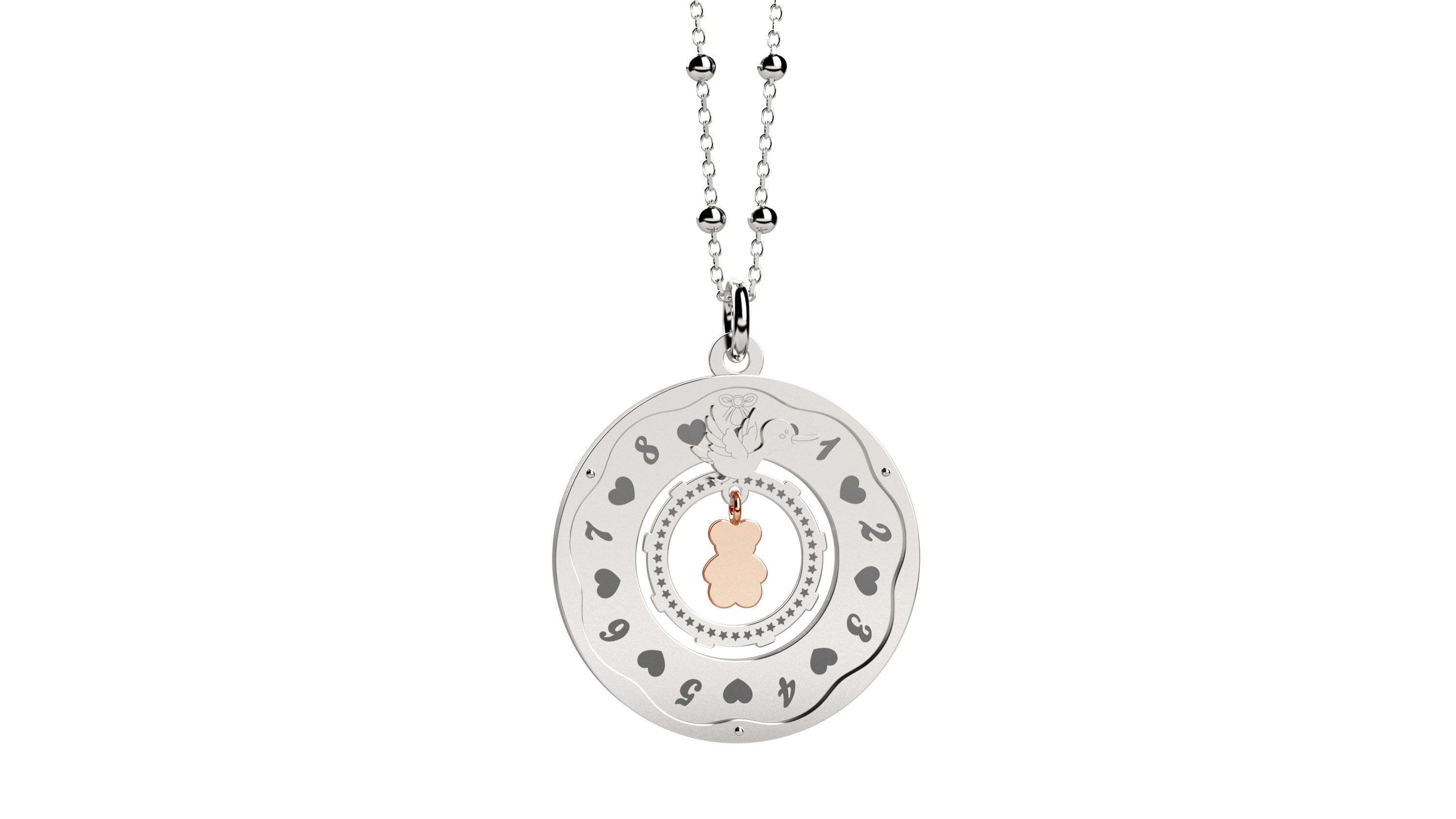 pendente in argento 925 con ghiera in bronzo