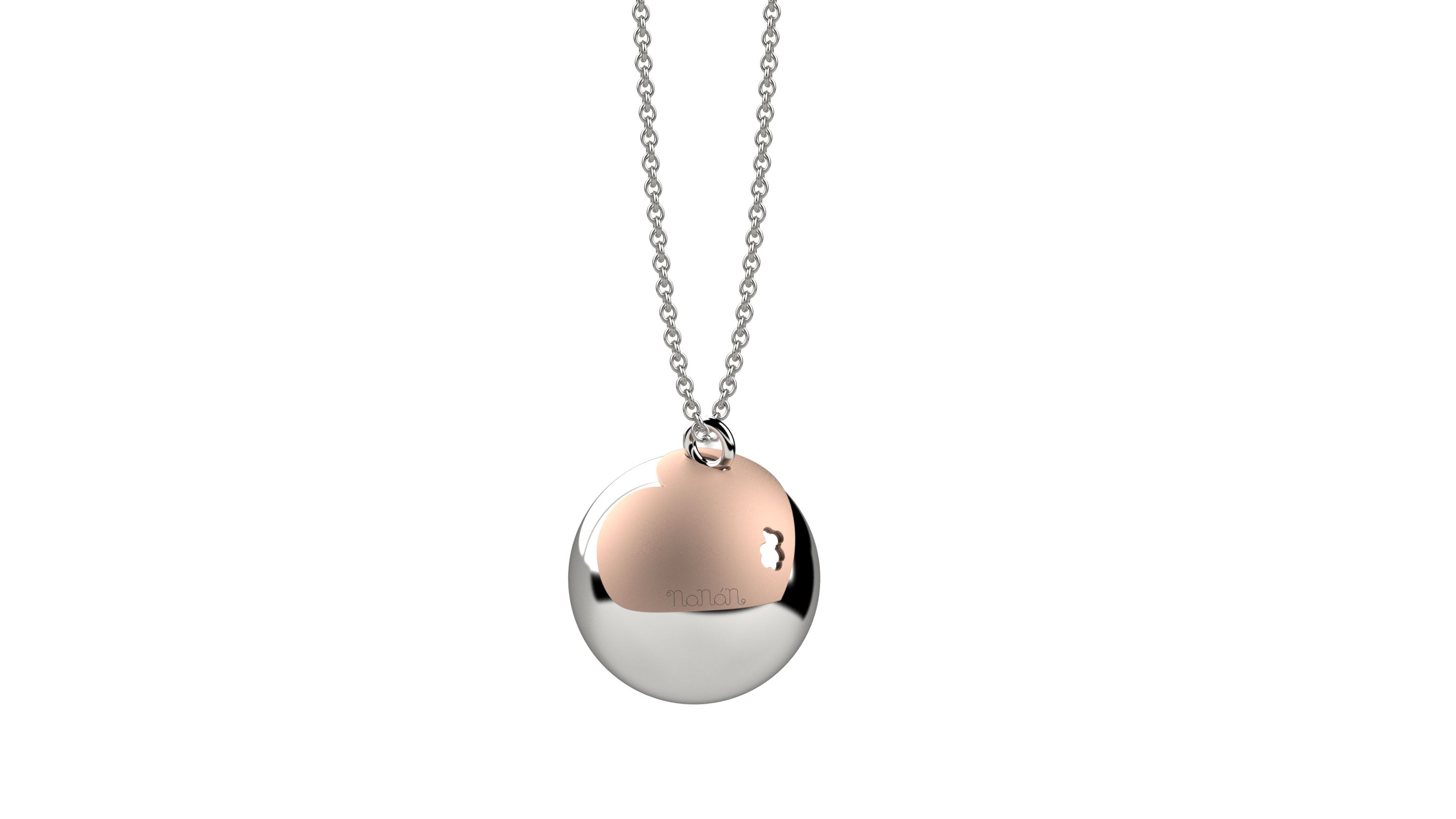 pendente argento 925 con bolas in metallo e catena