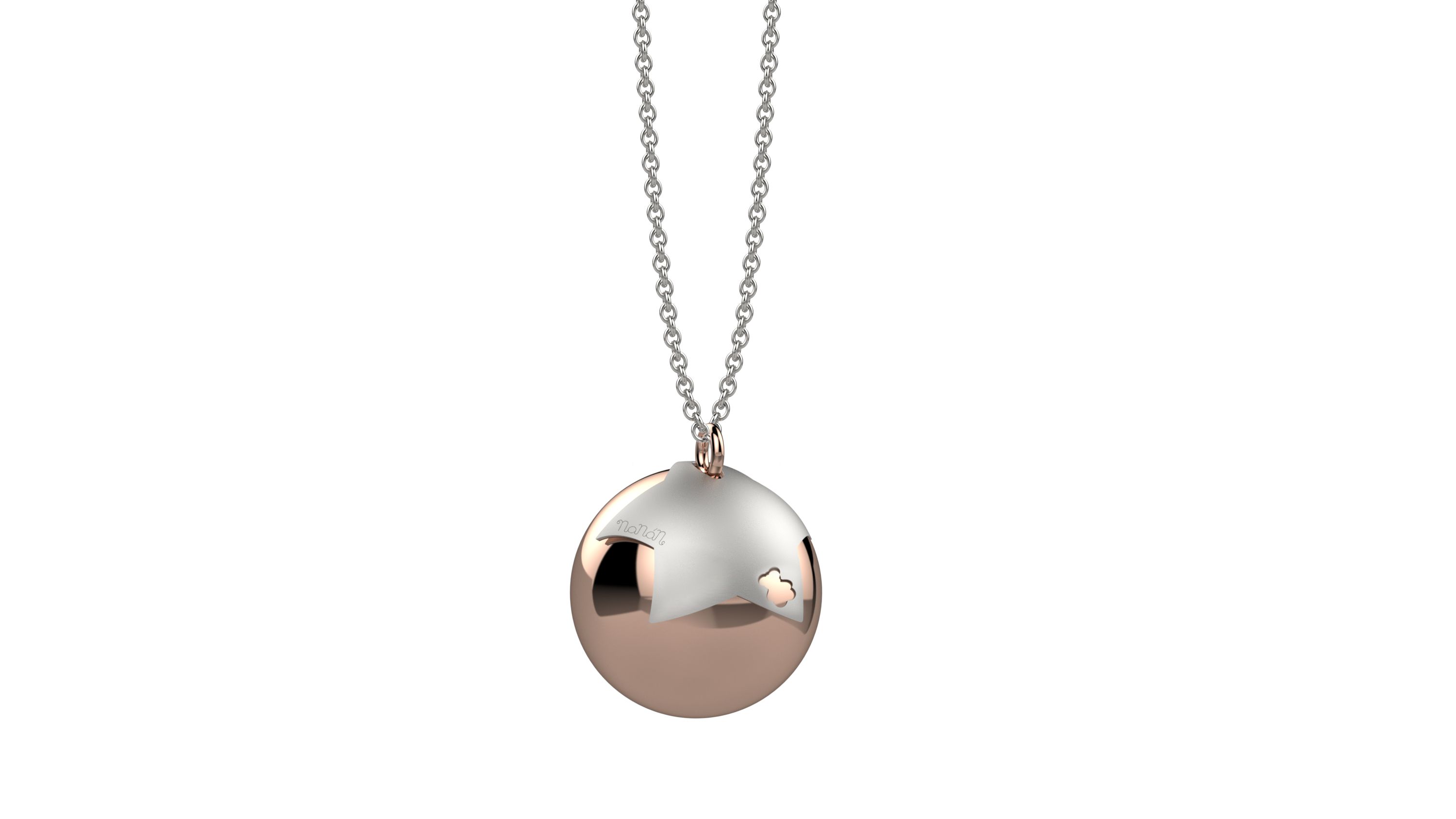 pendente argento 925 con bolas in metallo e catena