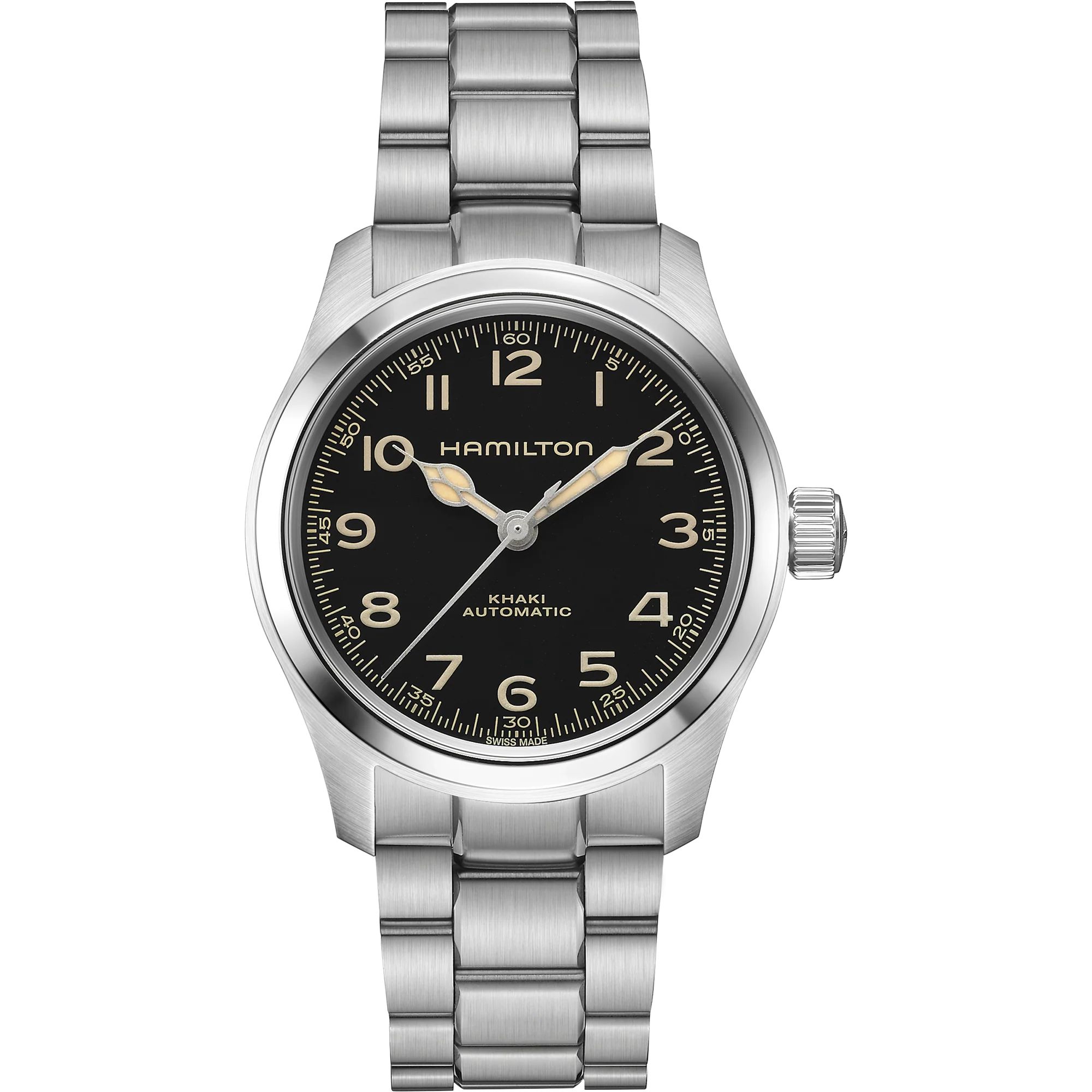 hamilton khaki field murph 38mm quadrante nero
