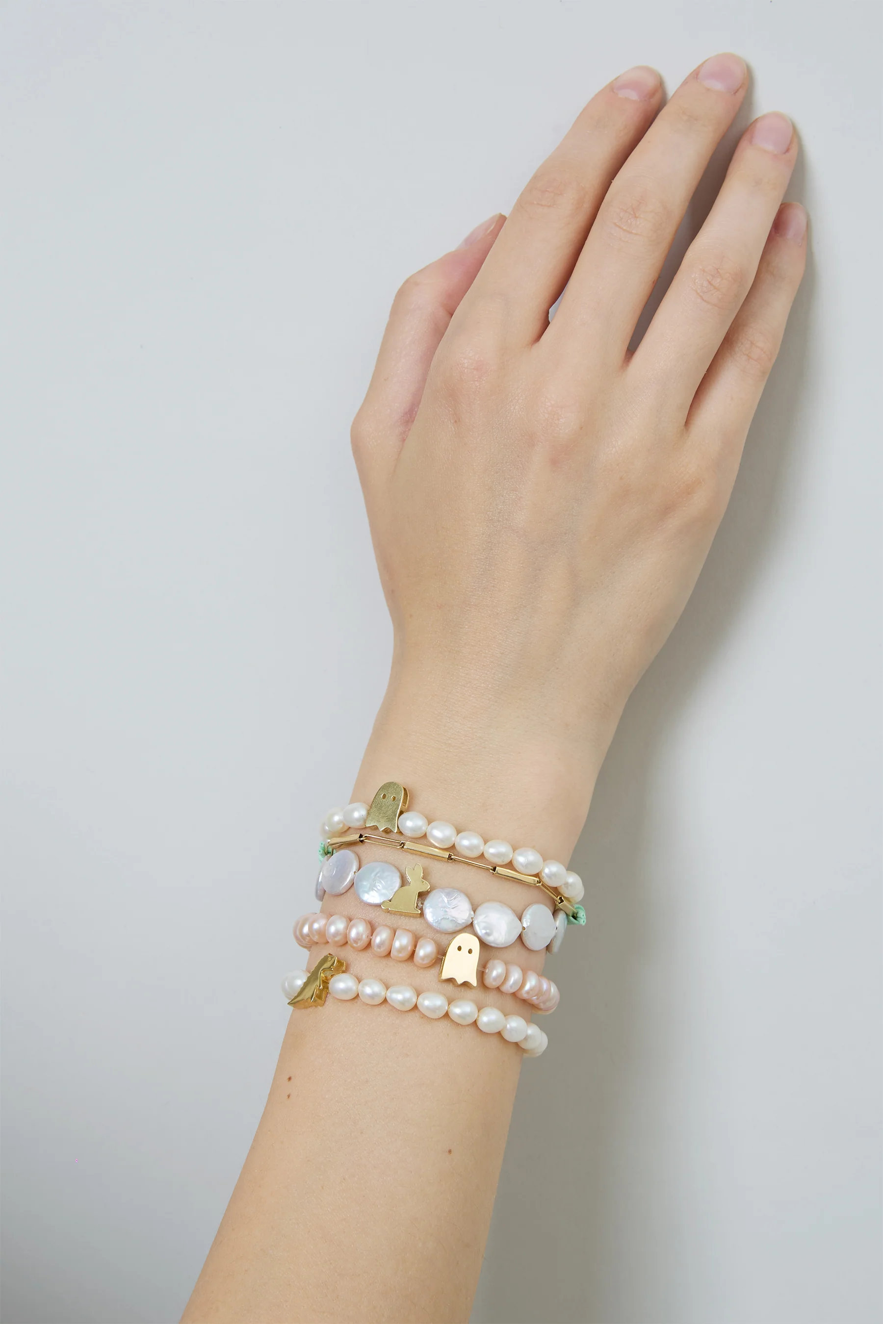 bracciale bold perla rosa fantasma