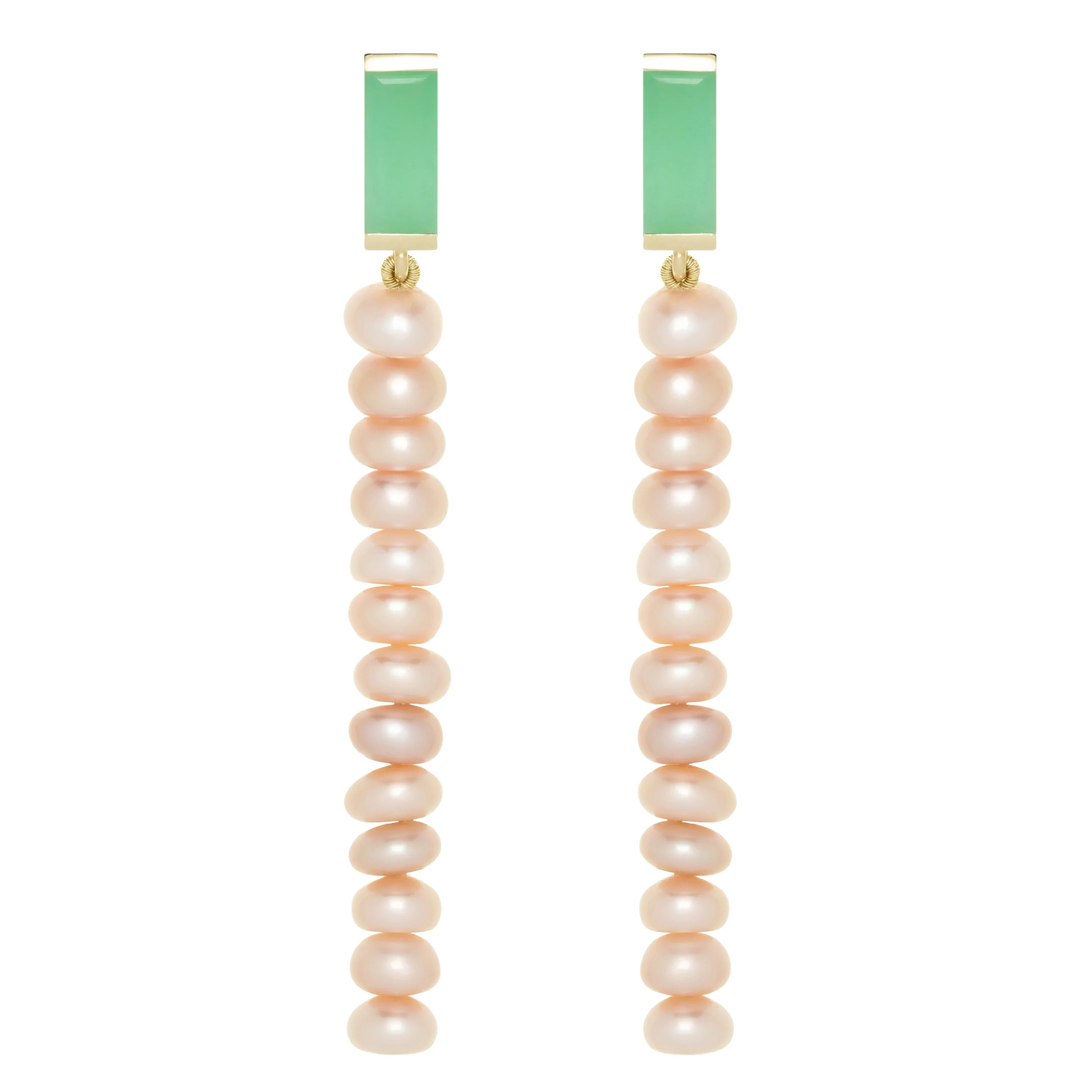 orecchini deco maxi baguette crisopasio e perle rosa