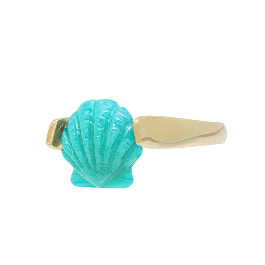 concha turchese anello