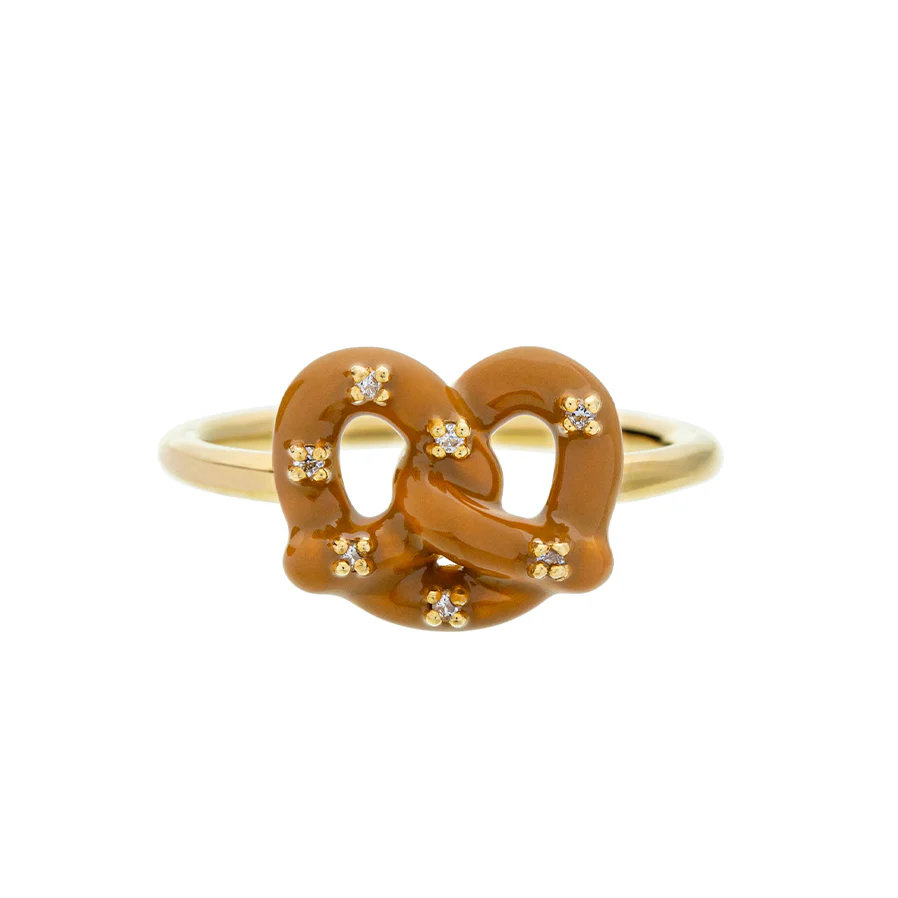 pretzel brillante anello