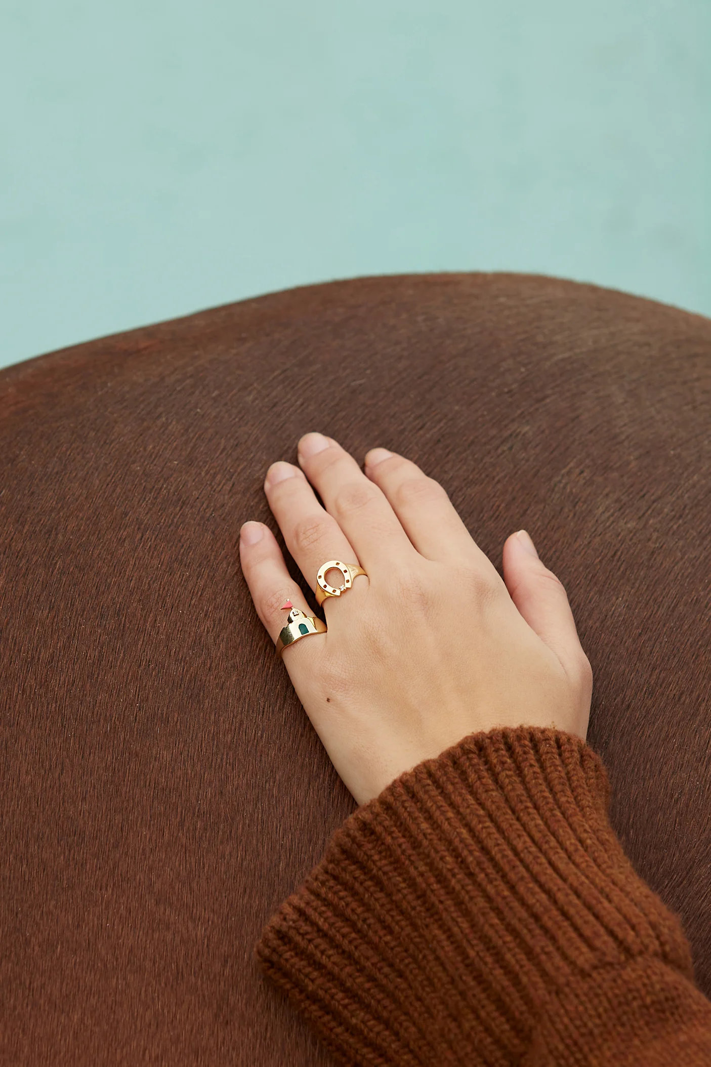 horseshoe brillante anello