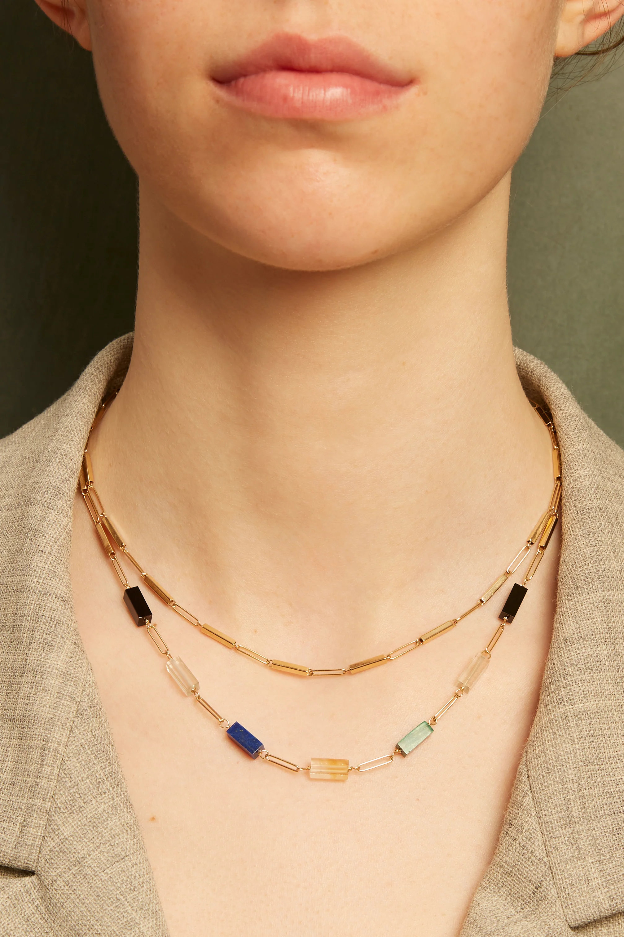 deco tubitos stones collana