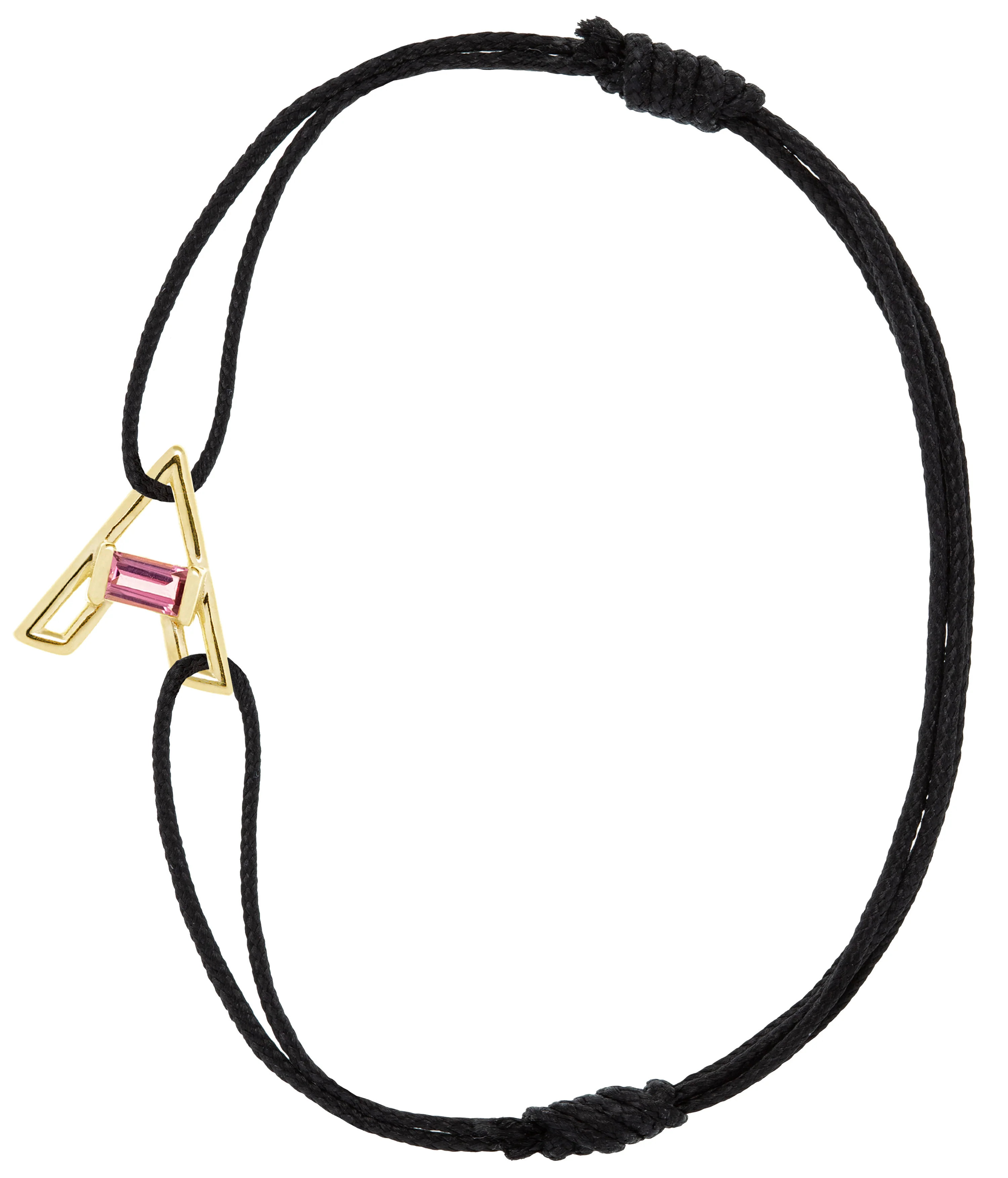 letra a tormalina bracciale cordino