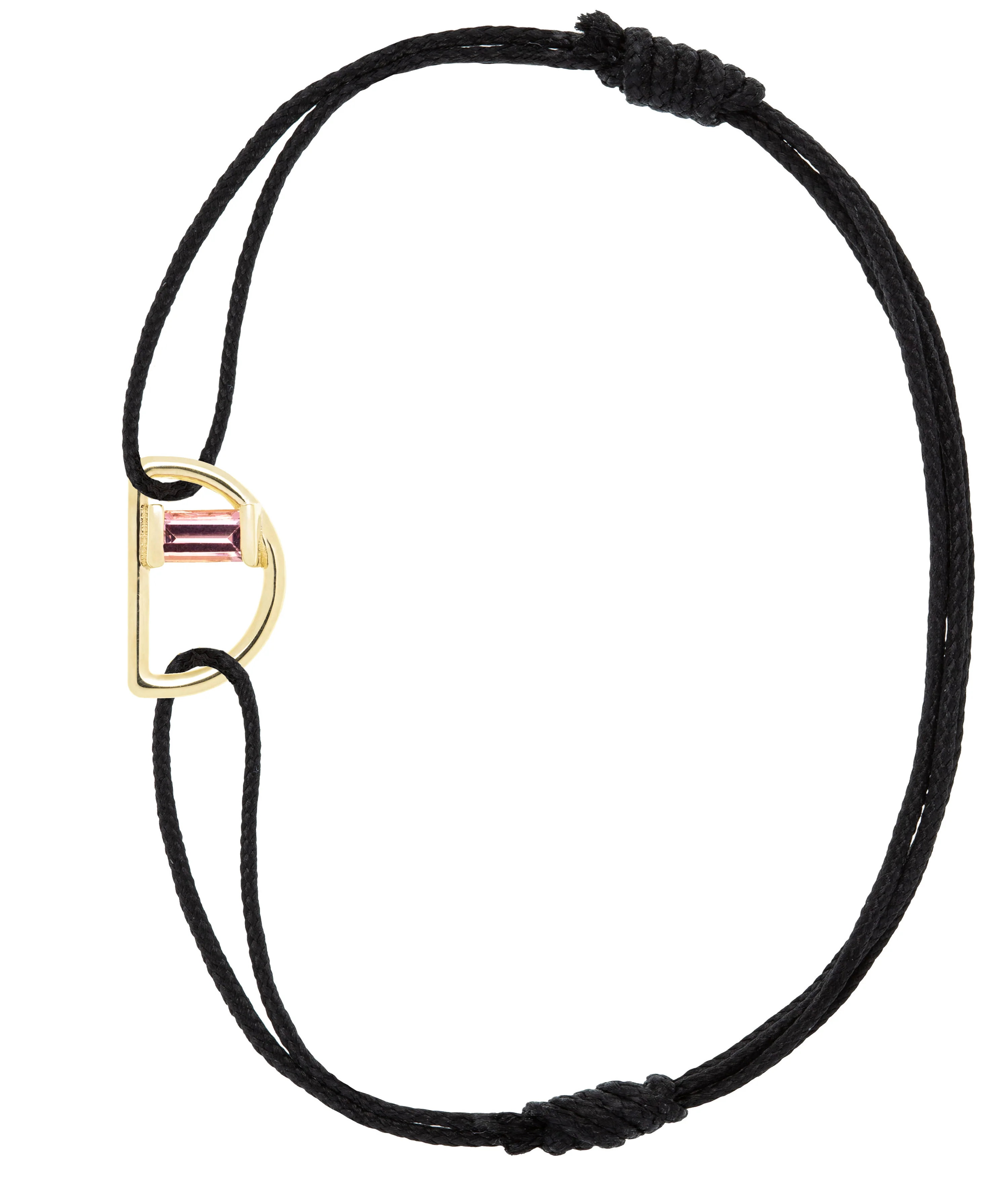 letra d tormalina bracciale cordino