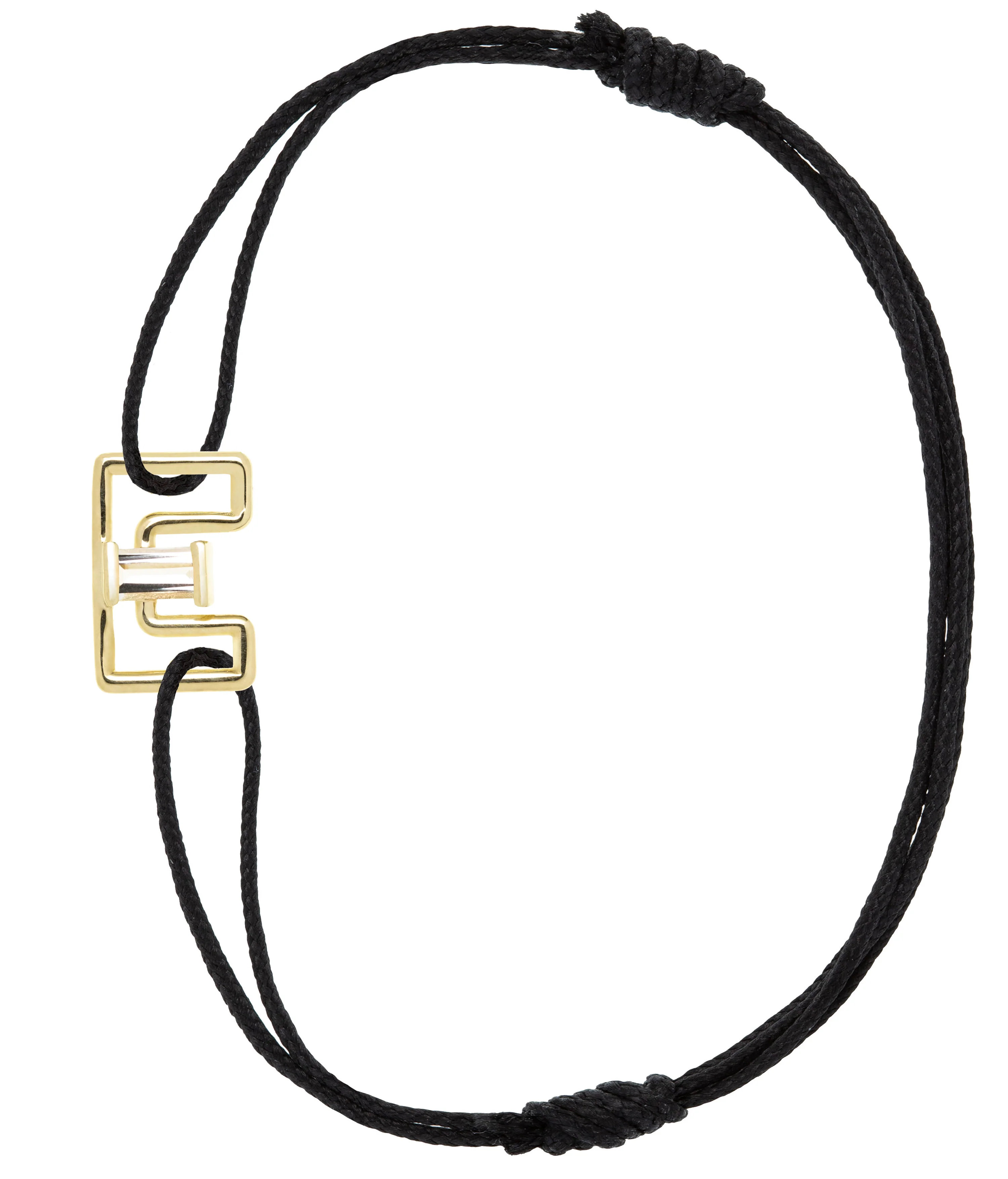 letra e ametista bracciale cordino