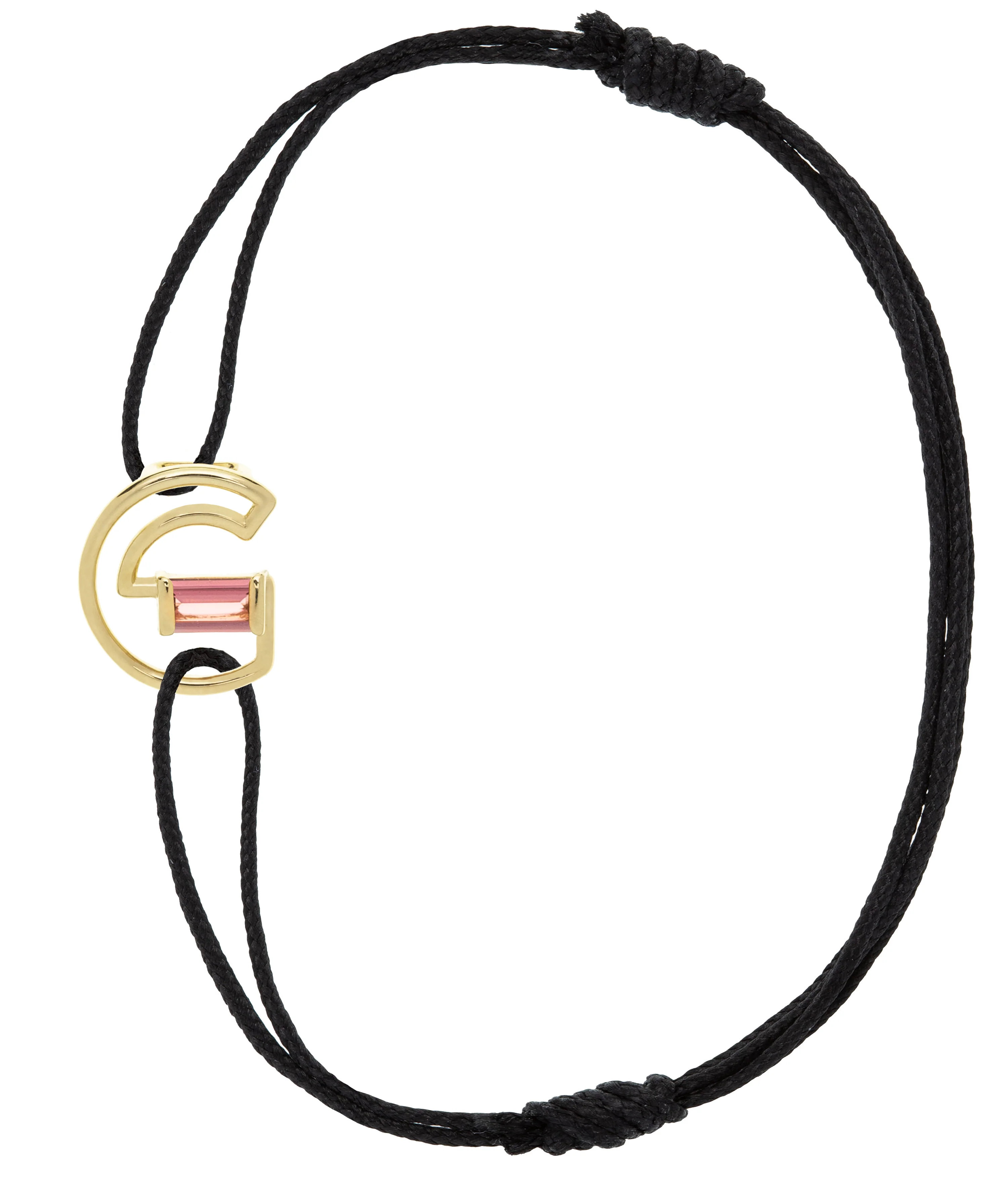 letra g tormalina bracciale cordino