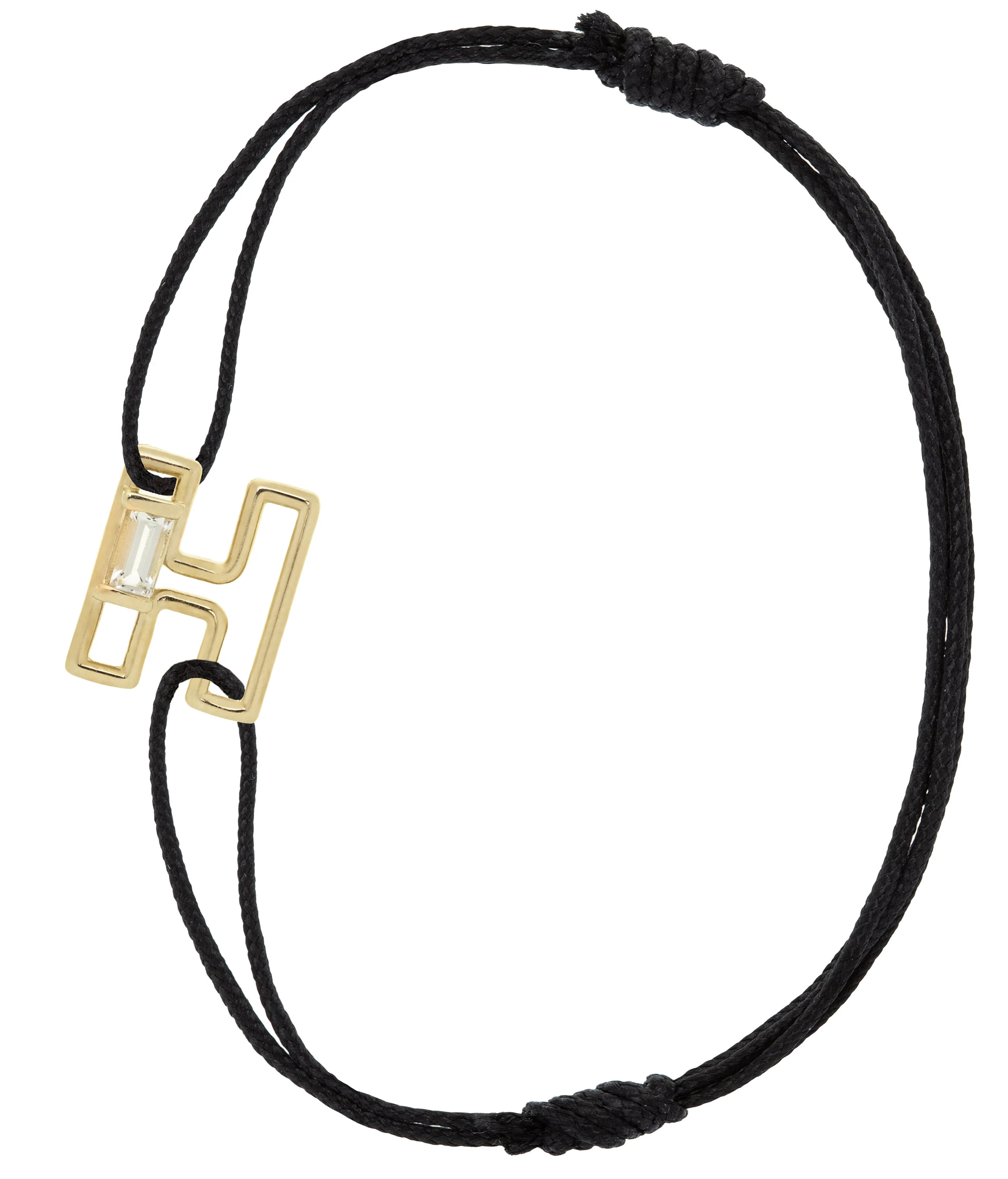 letra h ametista bracciale cordino