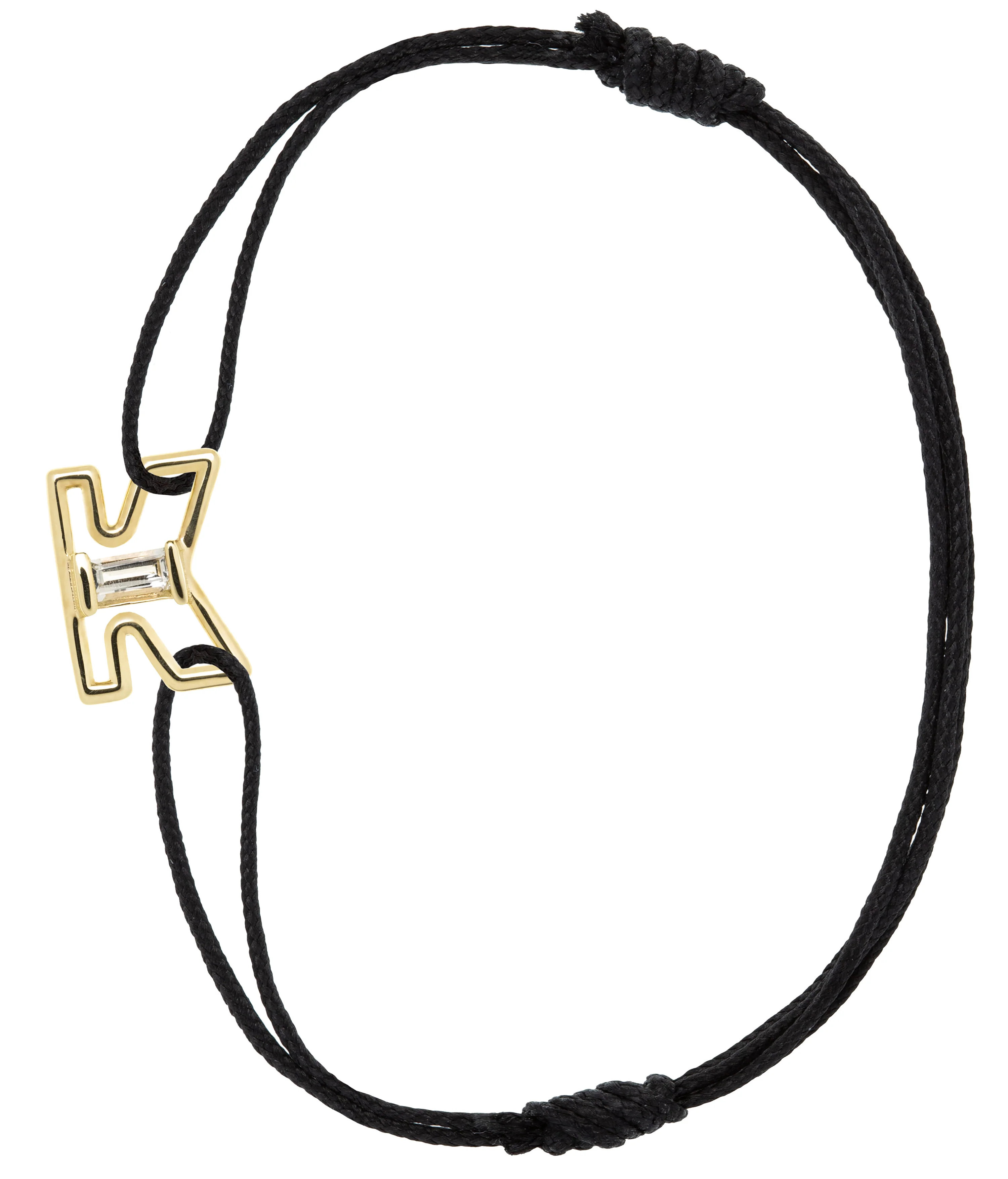 letra k ametista bracciale cordino