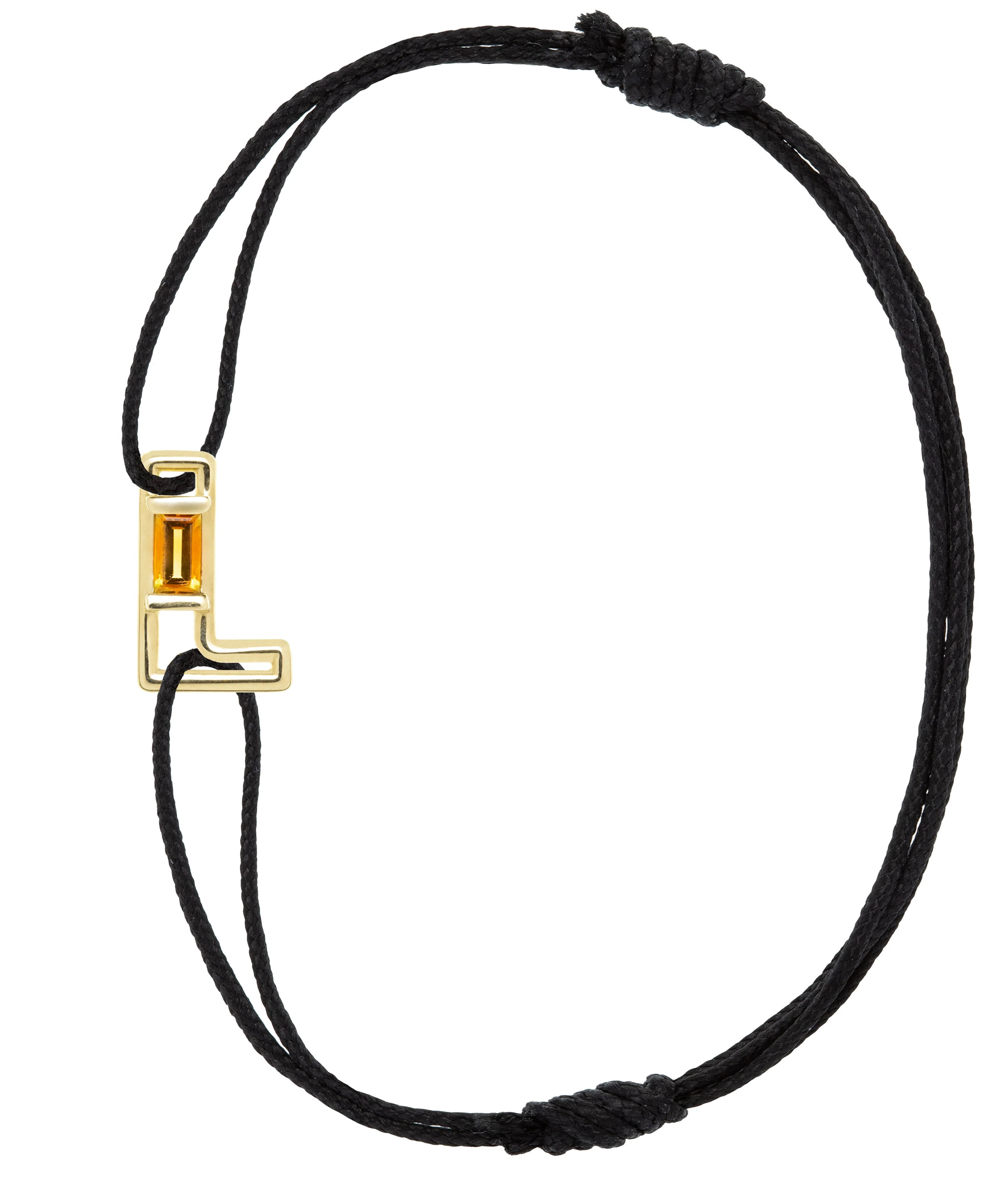 letra l citrino bracciale cordino