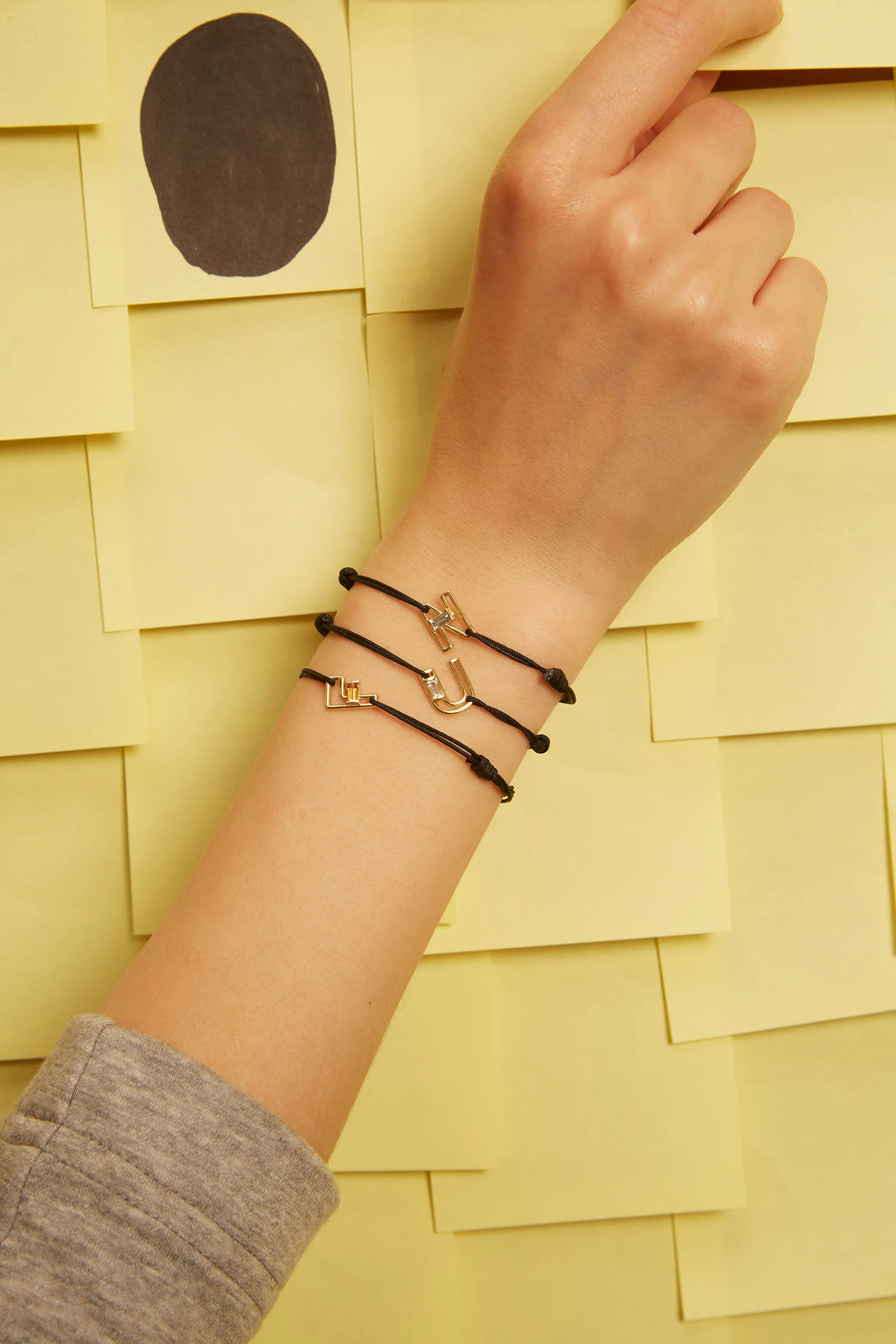 letra n ametista bracciale cordino