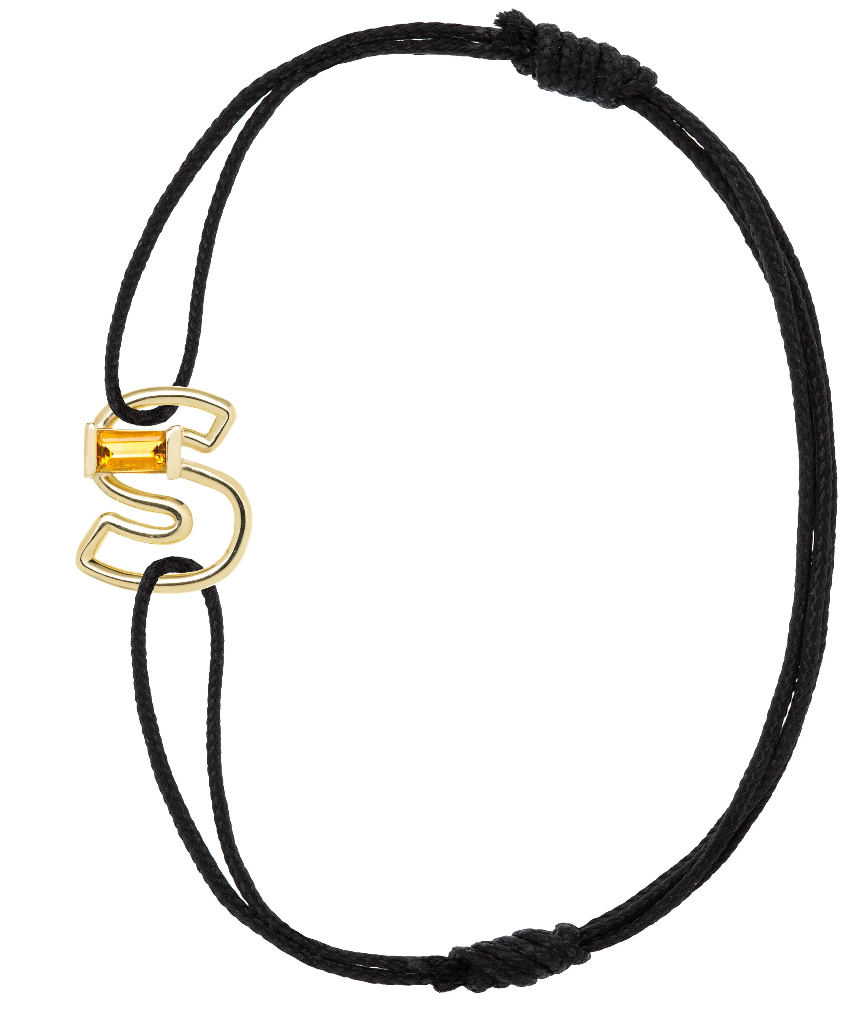 letra s citrino bracciale cordino