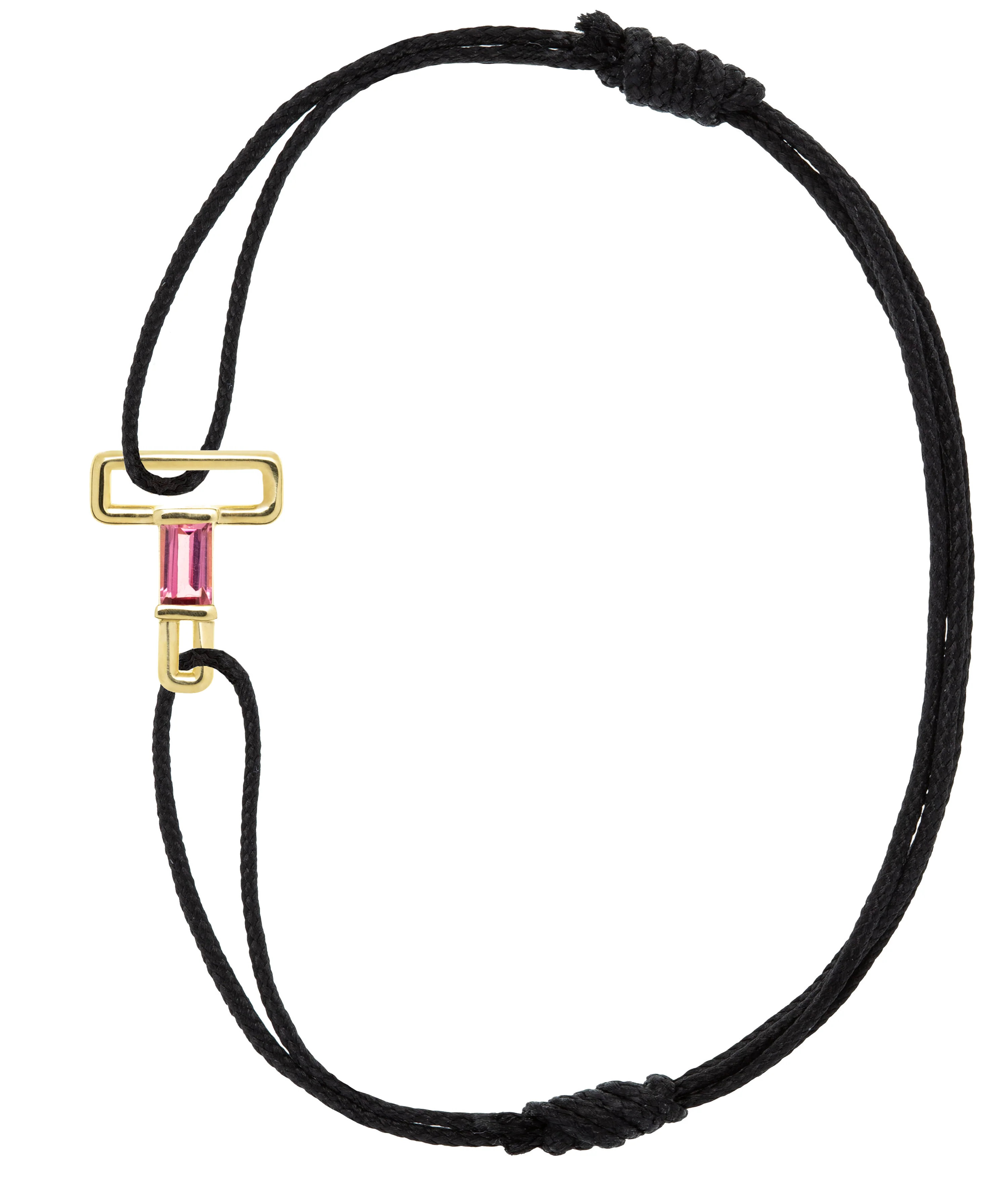 letra t tormalina bracciale cordino