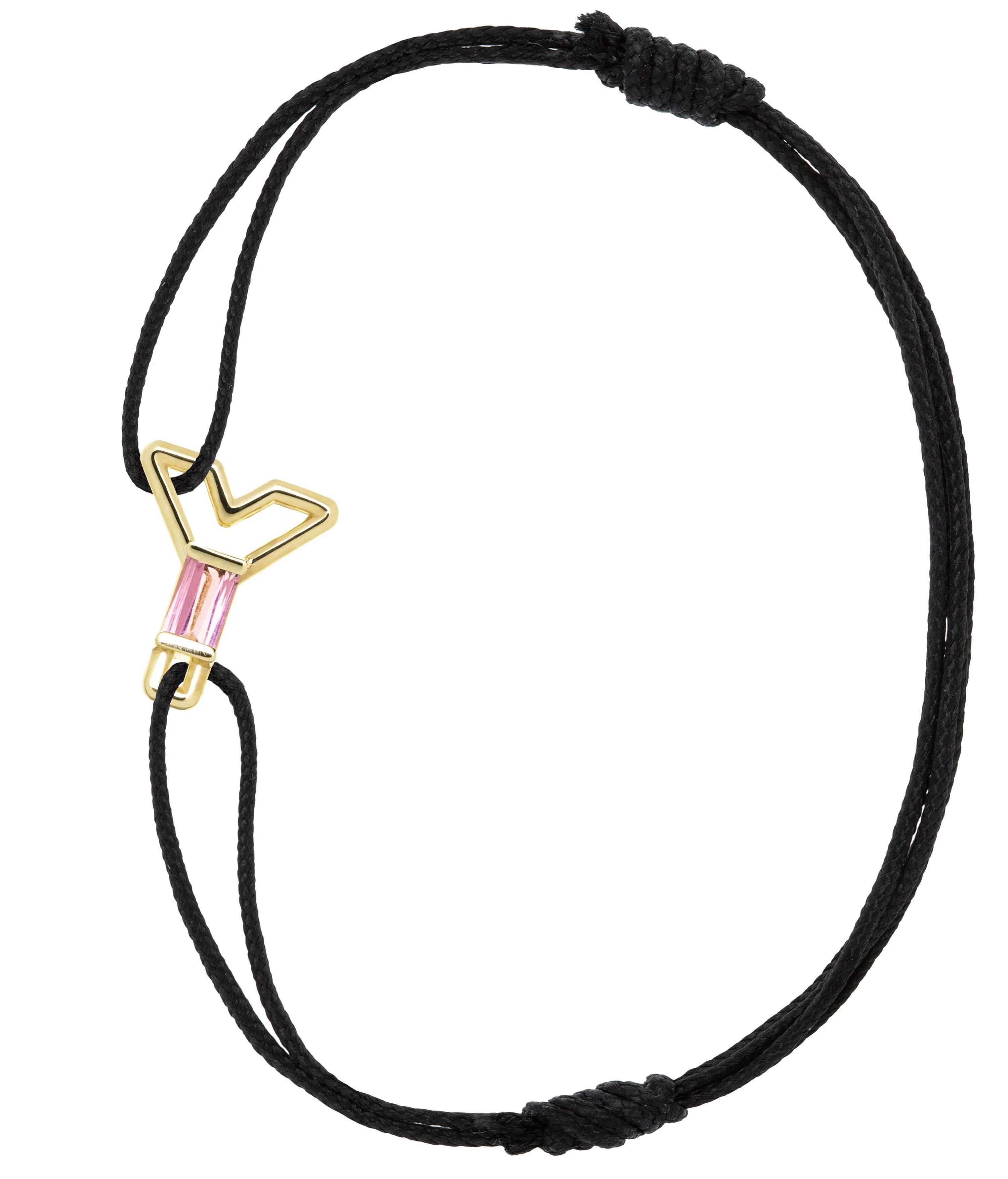 letra y tormalina bracciale cordino