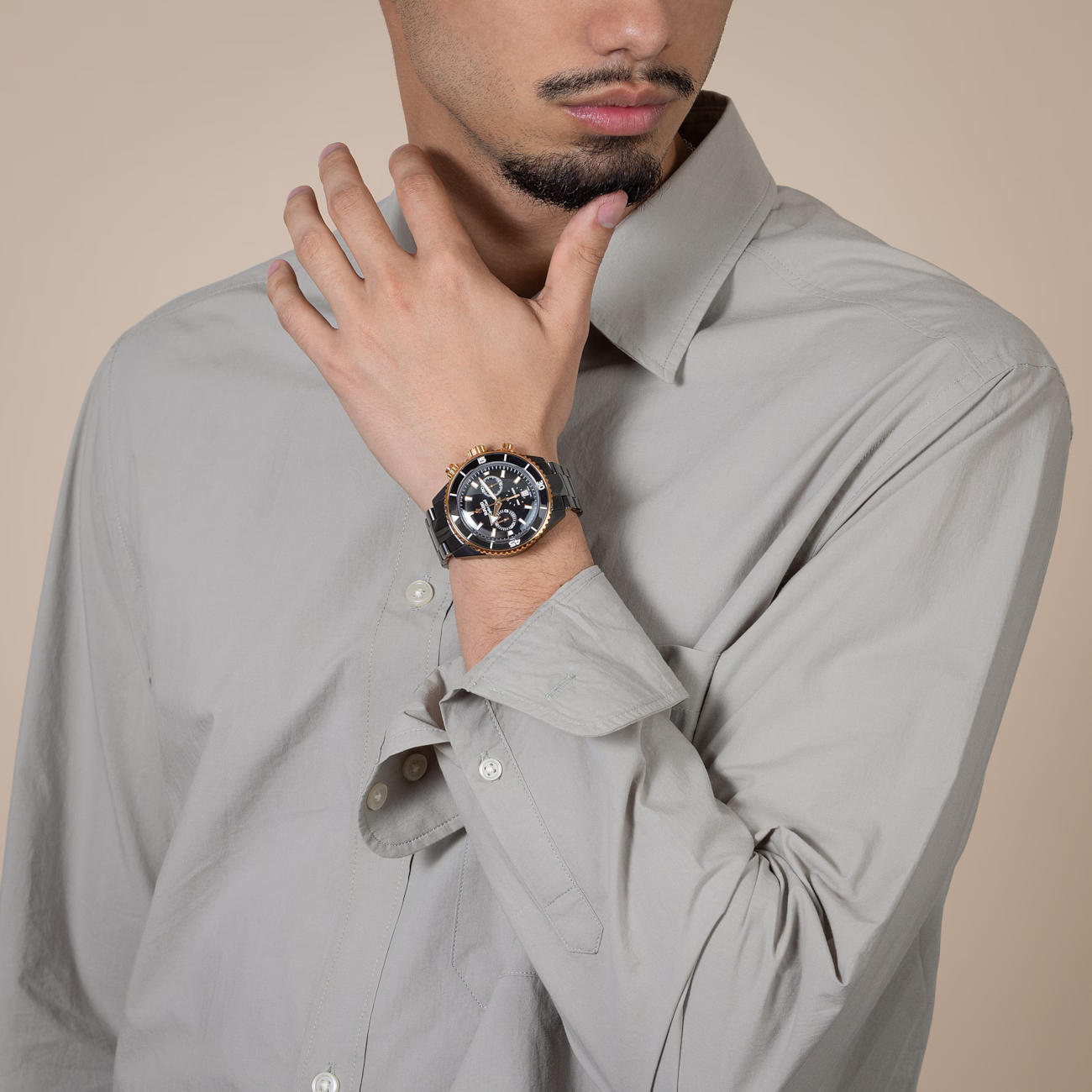 captain cook high-tech ceramic automatic chronograph