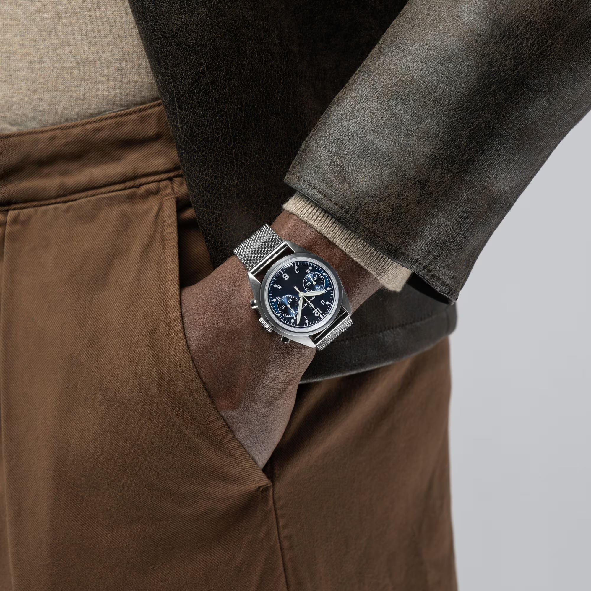 khaki aviation pilot pioneer mechanical chrono