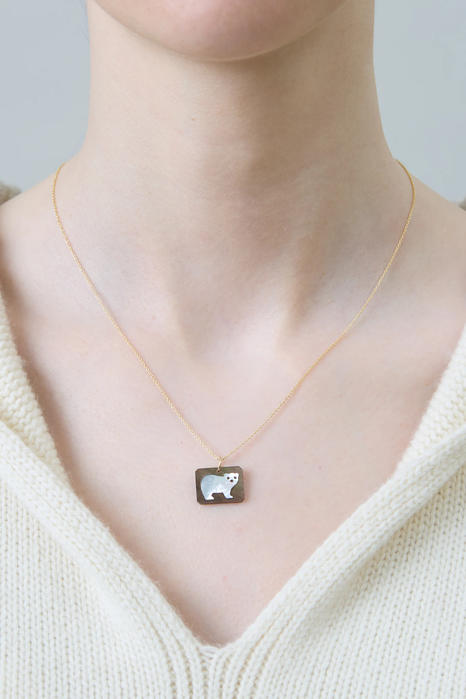 cameo perla osito collana